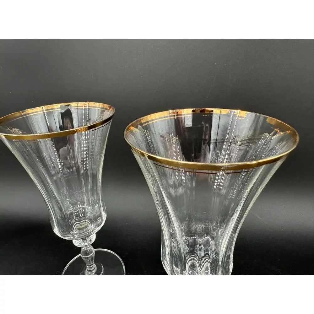 Mikasa Jamestown Gold Iced Tea Glasses Set of 2 8-1/8